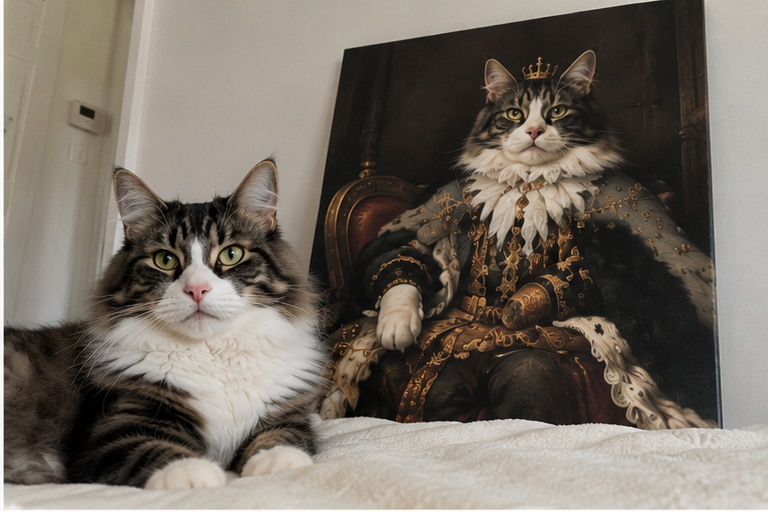 royal cat portrait at home
