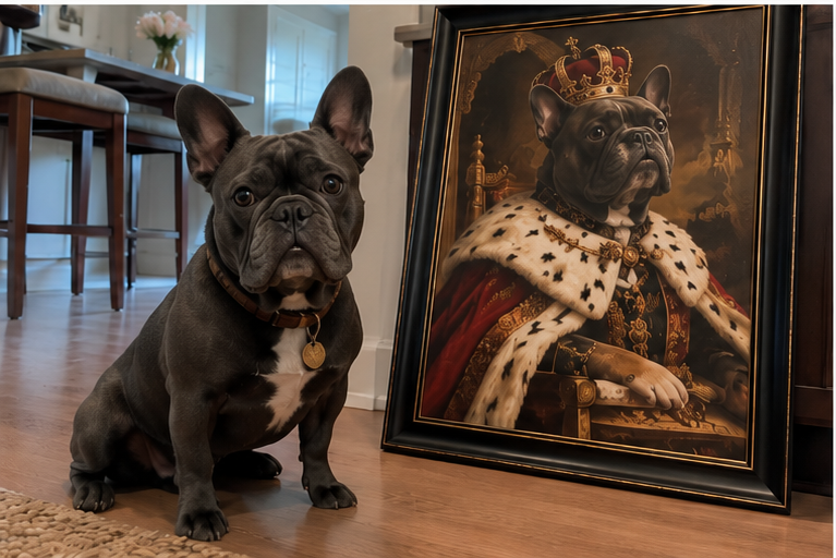 royal dog portrait at home