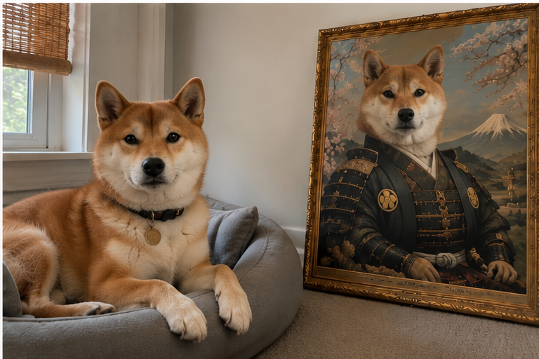 royal pet portrait at home